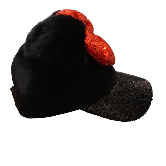 NWOT DISNEY Licensed Minnie Mouse Ears Sequin Red Bow Baseball Hat Girls OS - Picture 4 of 9